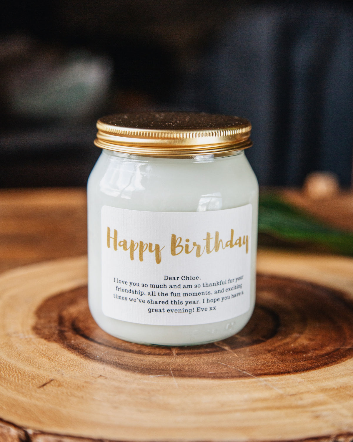 Bougie avec message personnalisé | Bougie en pot transparent