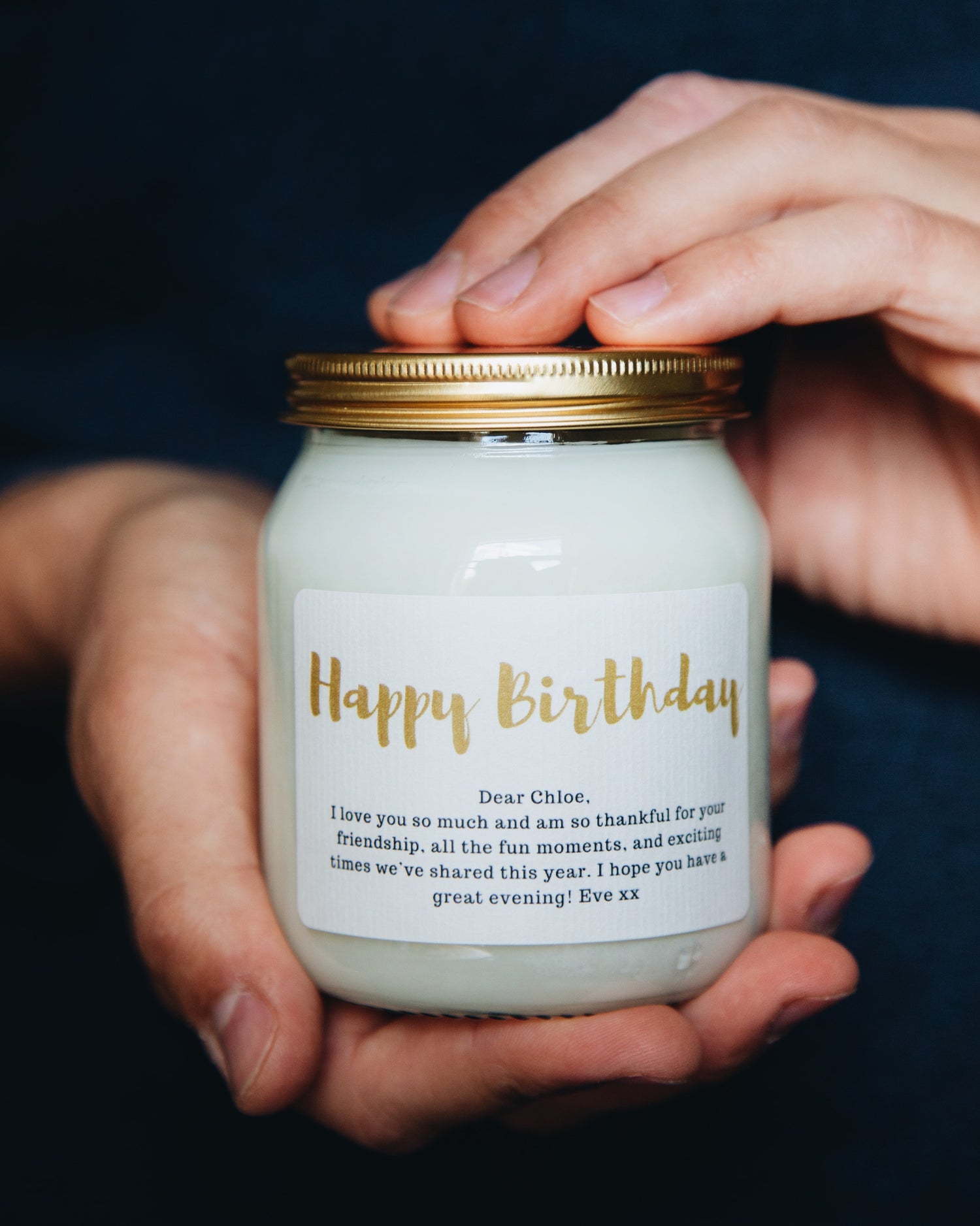 Candle with personalised message | Clear Jar Candle