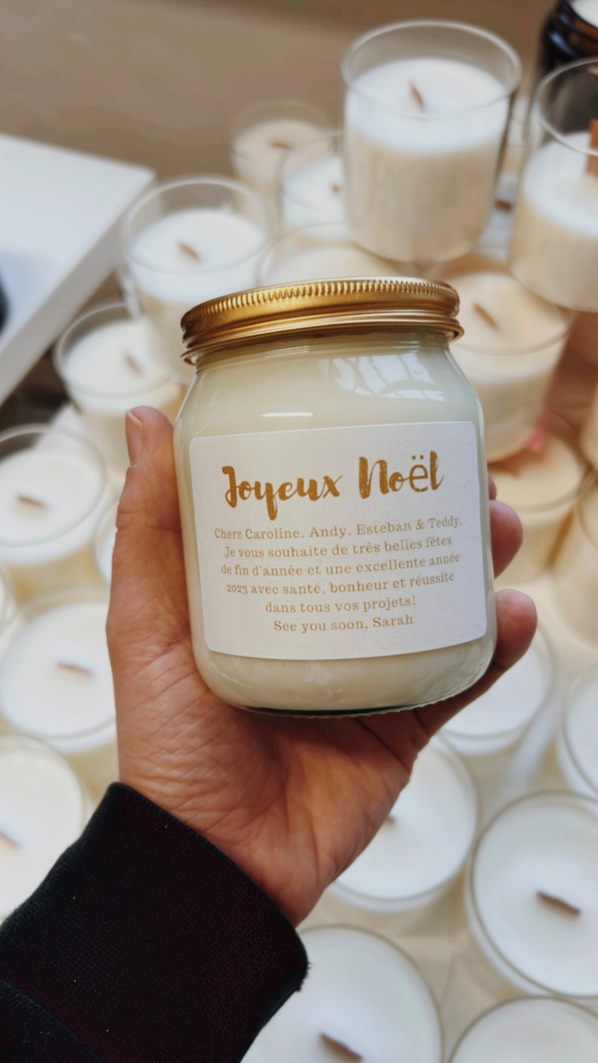 Bougie avec message personnalisé | Bougie en pot transparent