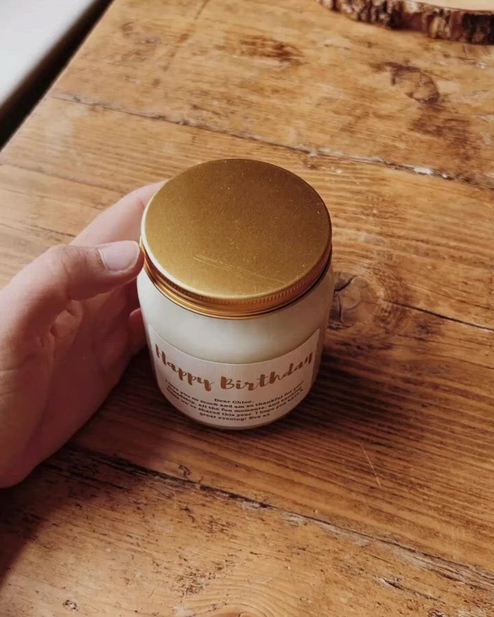 Candle with personalised message | Clear Jar Candle