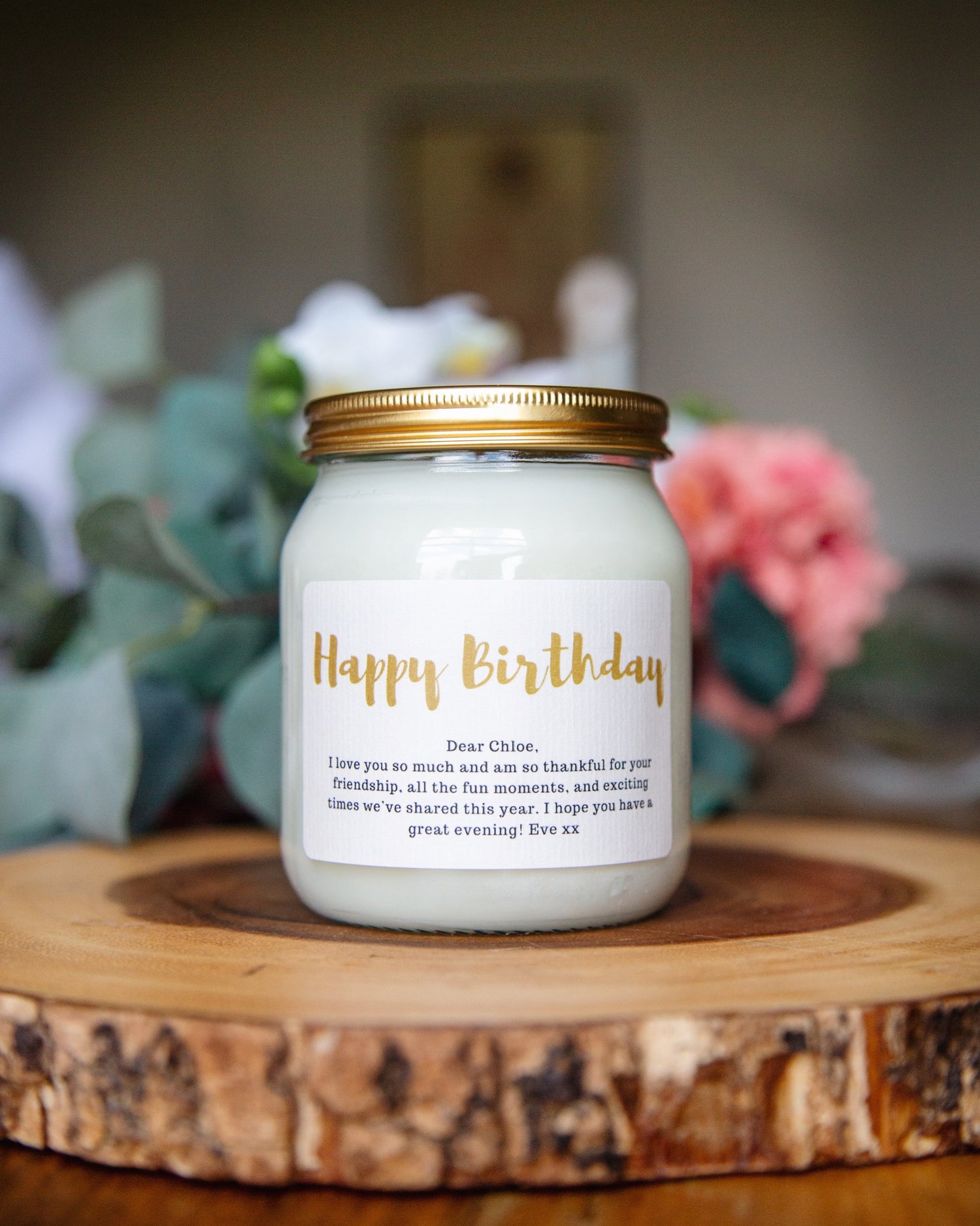 Candle with personalised message | Clear Jar Candle