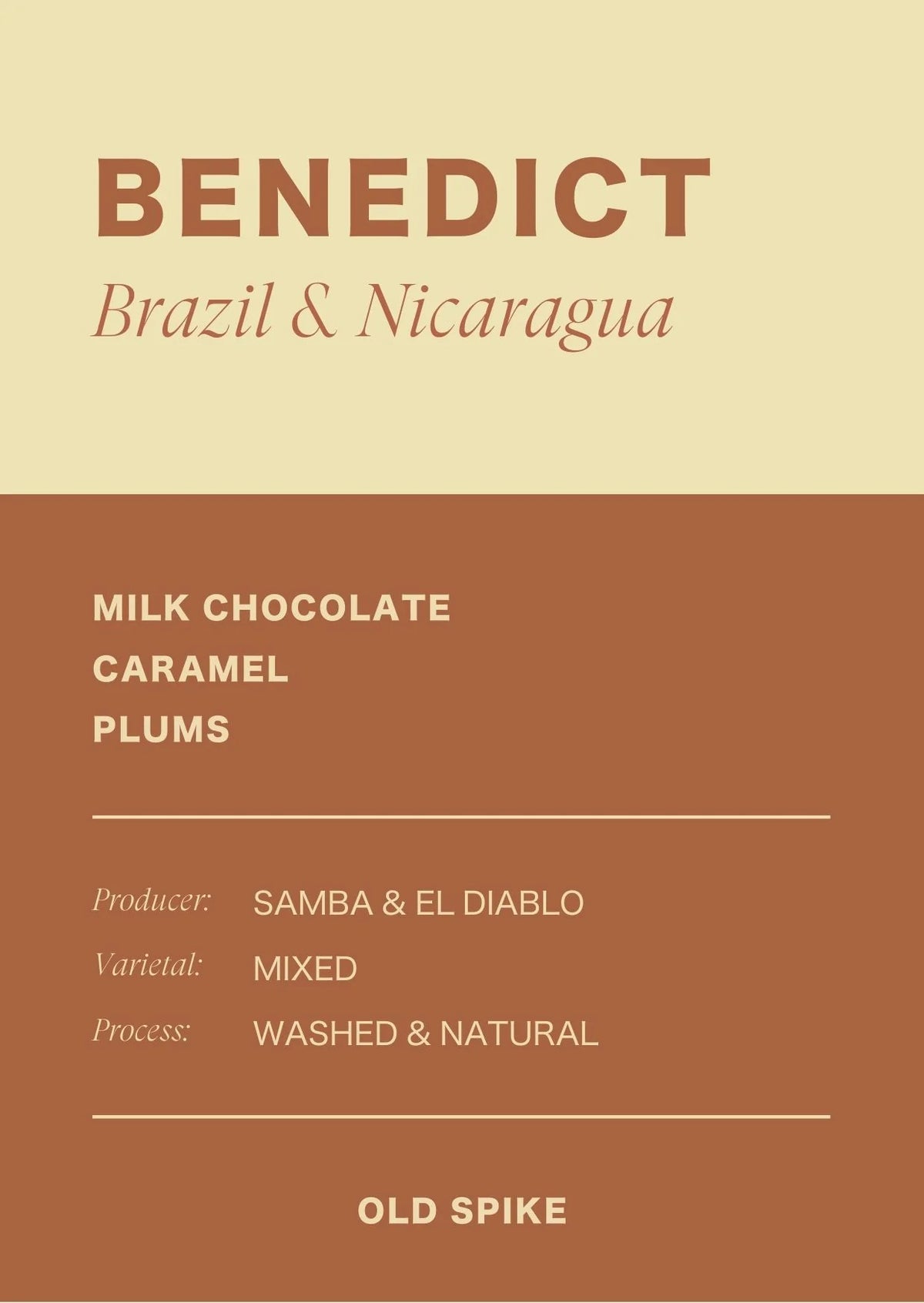 Benedict coffee blend 200g bag by Old Spike Roastery