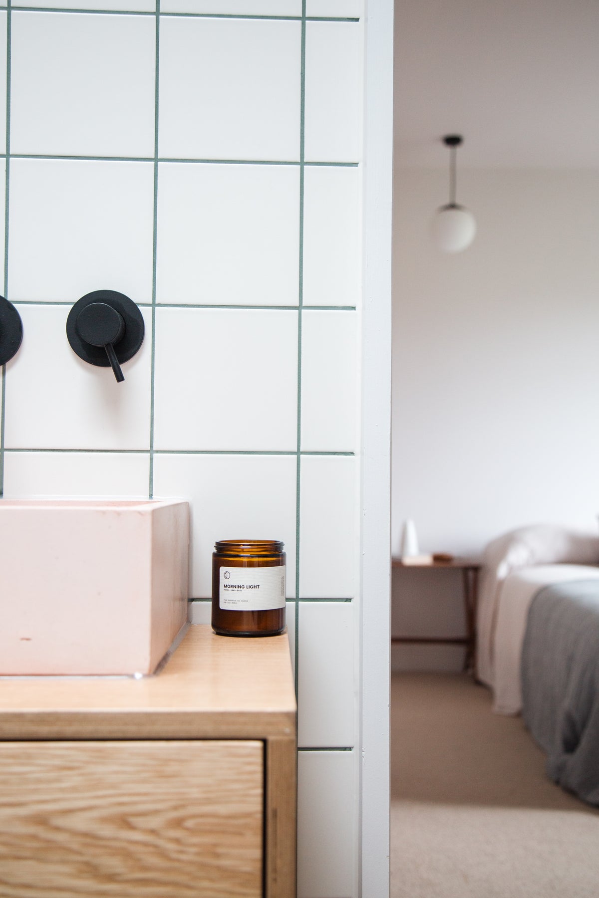 Lumière du matin (Néroli + Citron vert + Basilic) | Bougie en pot ambré