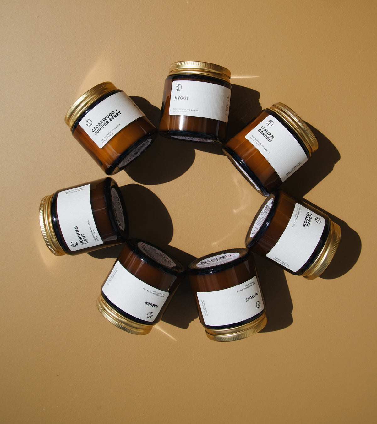 Heure dorée (Mandarine + Patchouli + Ylang-ylang) | Bougie en pot ambré