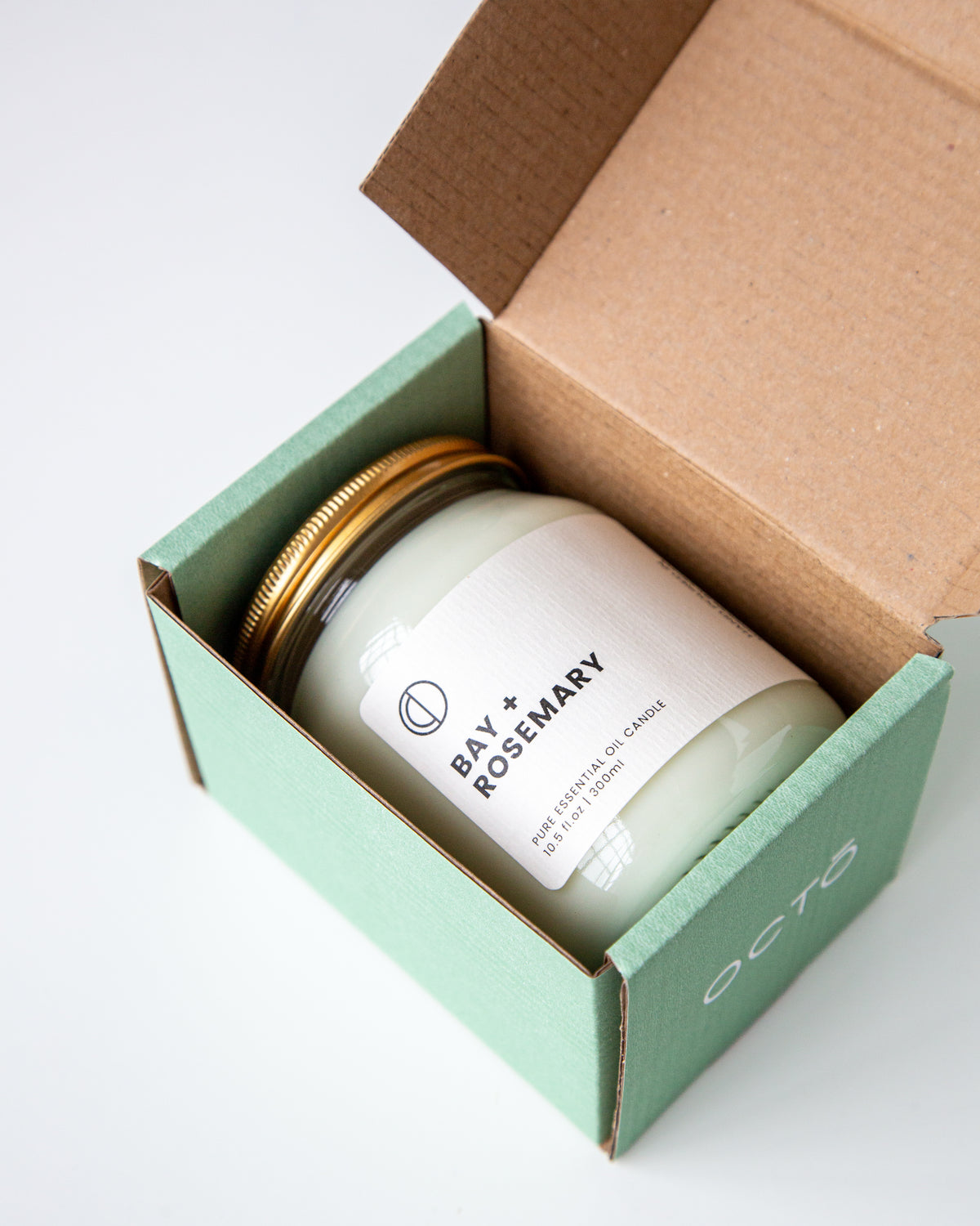 Baie + Romarin | Bougie en pot transparent
