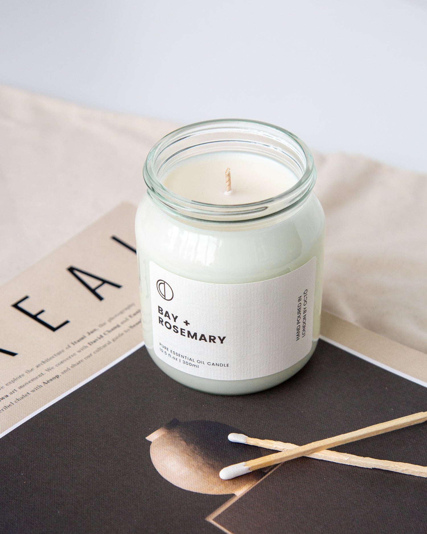 Baie + Romarin | Bougie en pot transparent