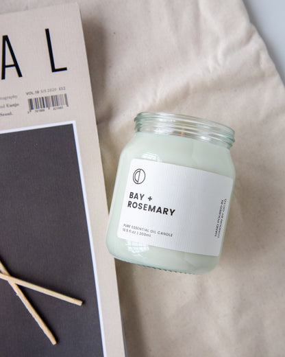 Baie + Romarin | Bougie en pot transparent