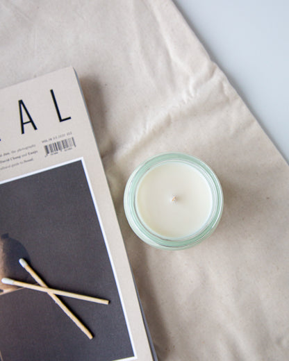 Baie + Romarin | Bougie en pot transparent