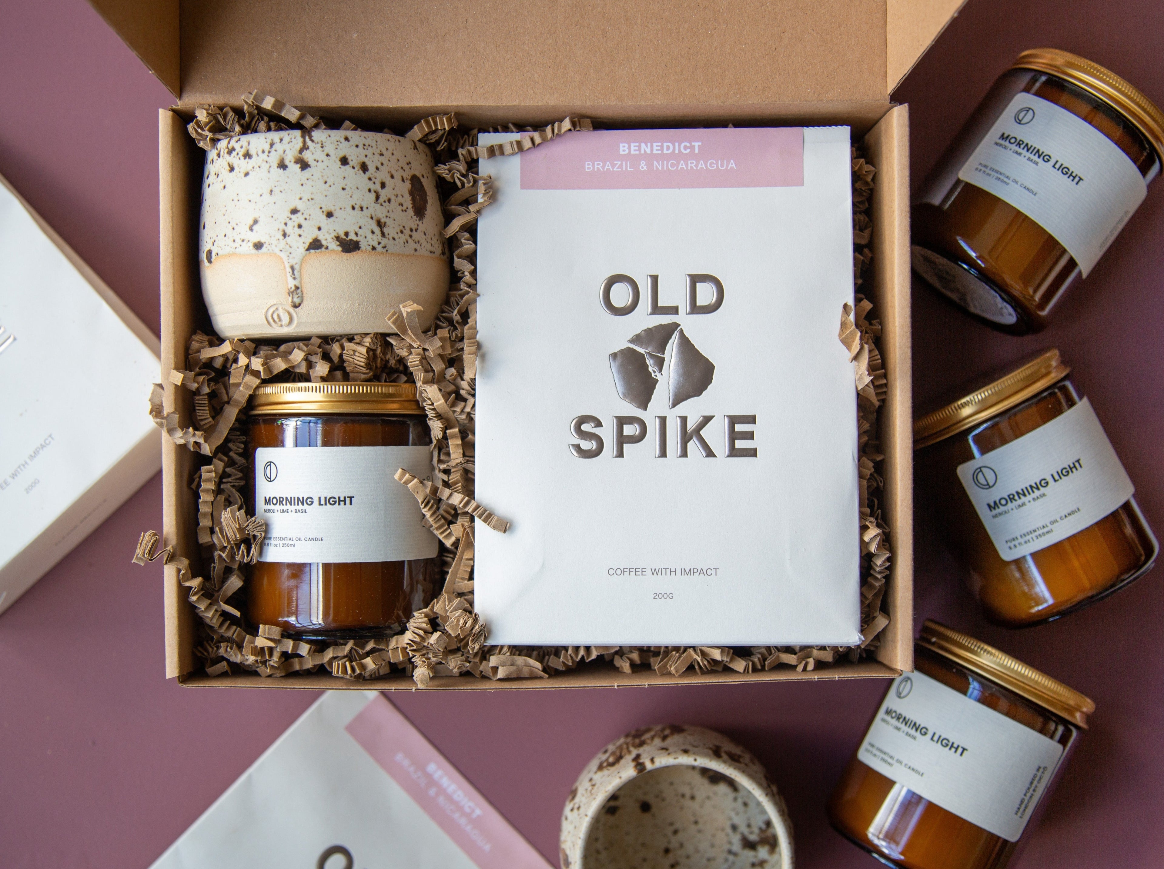Morning Gift Set | Candle + Ceramic cup + Coffee