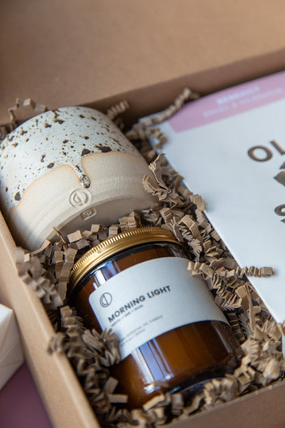 Morning Gift set |  Candle + Ceramic cup + Coffee