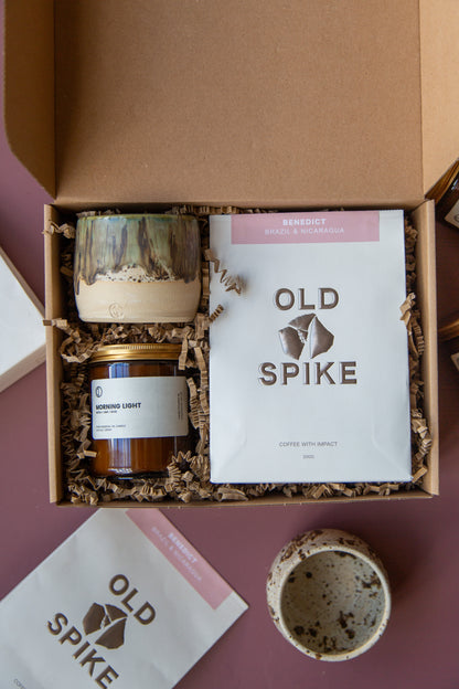Morning Gift set |  Candle + Ceramic cup + Coffee