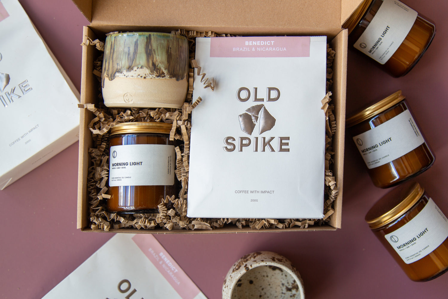 Morning Gift set |  Candle + Ceramic cup + Coffee