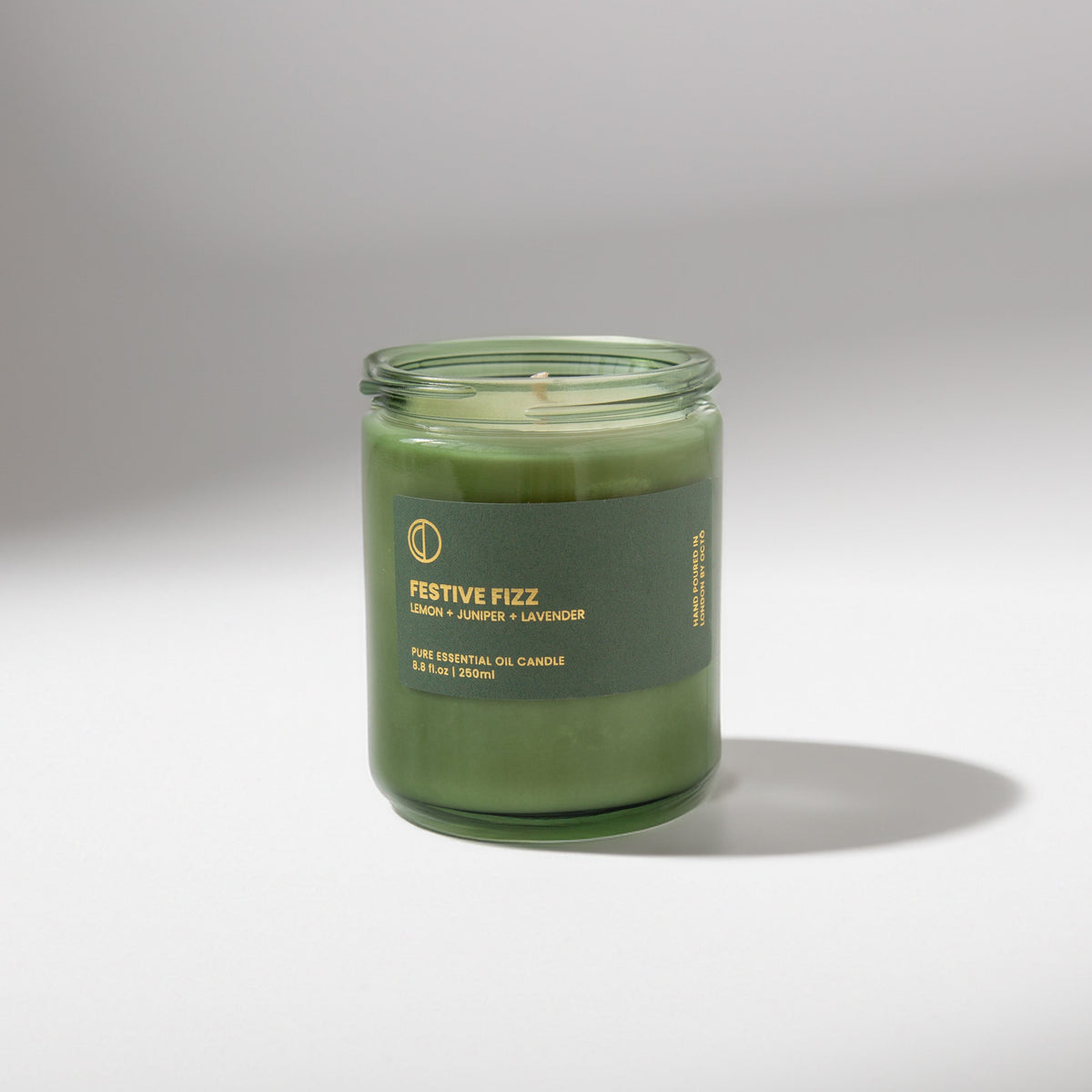 Festive Fizz (Citron + Genévrier + Lavande) | Bougie en pot vert