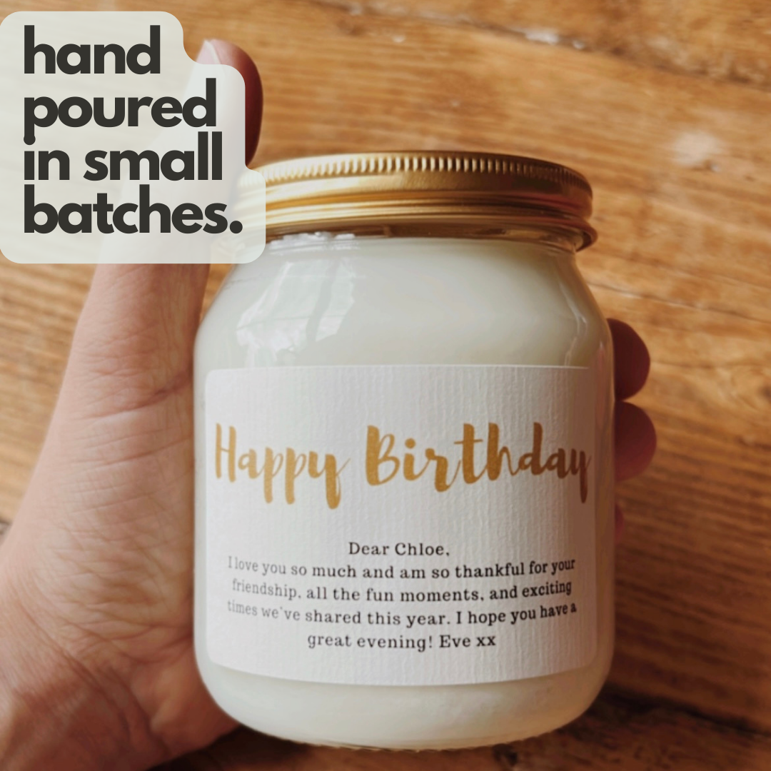 Bougie avec message personnalisé | Bougie en pot transparent