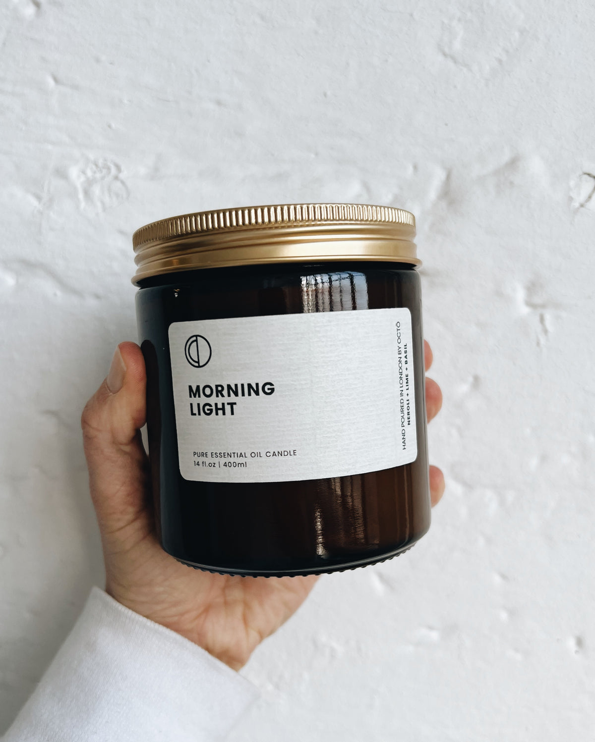 Lumière du matin (Néroli + Citron vert + Basilic) | Bougie en pot ambré